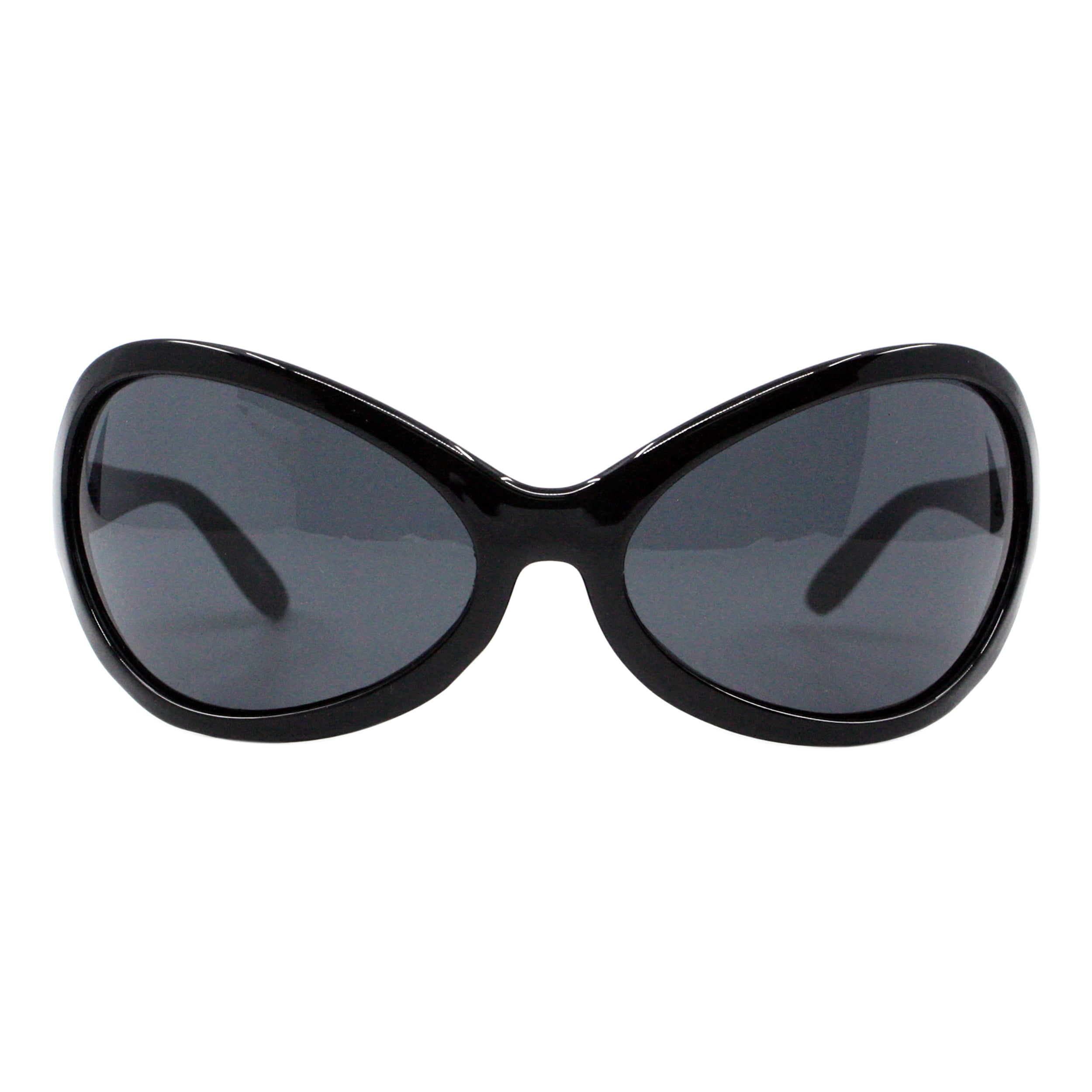 Wide Oversized Sunglasses Wrap Around Shield Oval Butterfly 