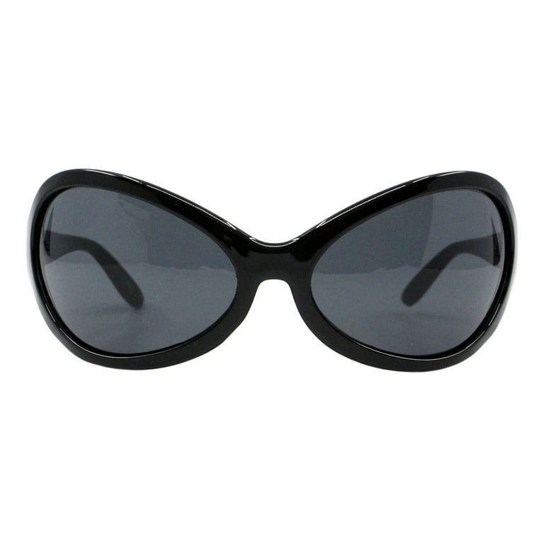 Wide Oversized Sunglasses Wrap Around Shield Oval Butterfly Bug