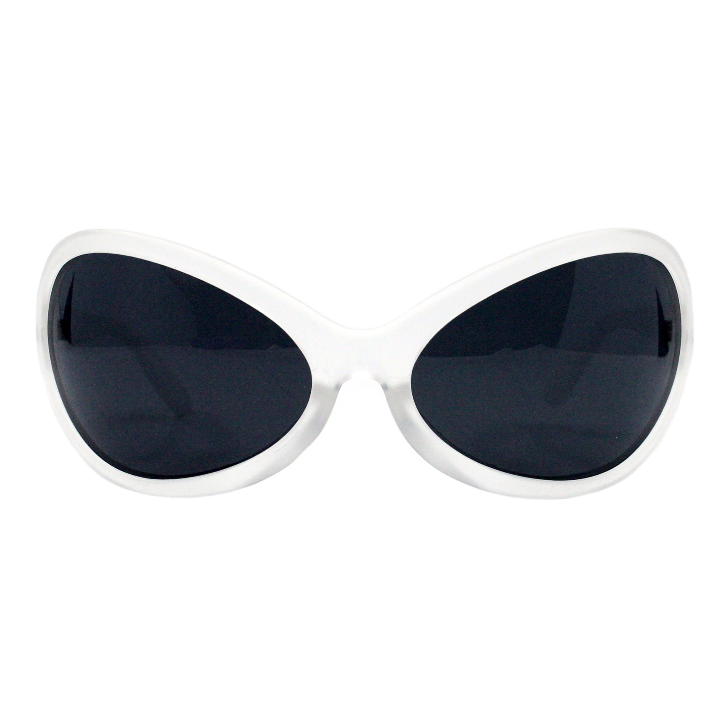 Wide Oversized Sunglasses Wrap Around Shield Oval Butterfly Bug