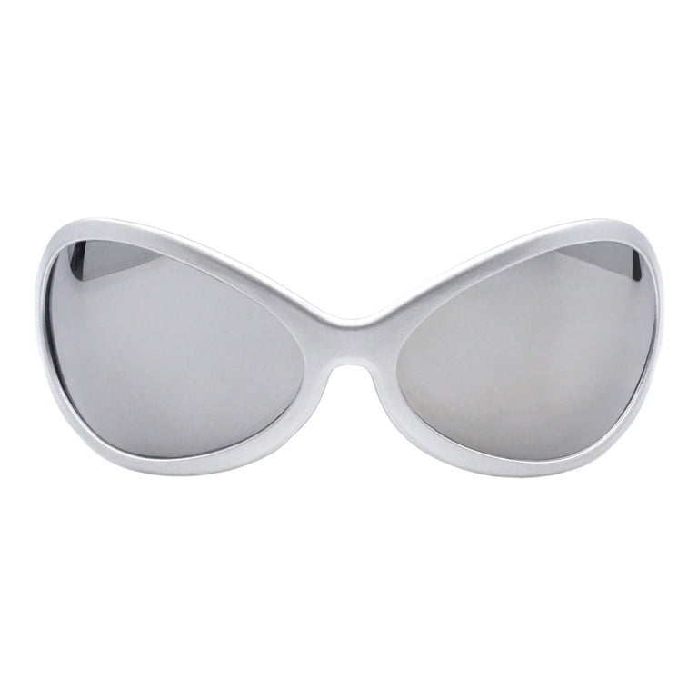 Wide Oversized Sunglasses Wrap Around Shield Oval Butterfly  display picture 2