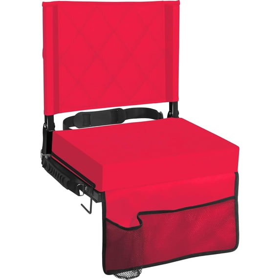 Wide Padded Portable Folding Comfort Stadium Chair with Shoulder Strap for Football Baseball Games, Stadium Seats for Bleachers with Back Support, Bleacher Seats with Backs and Cushion