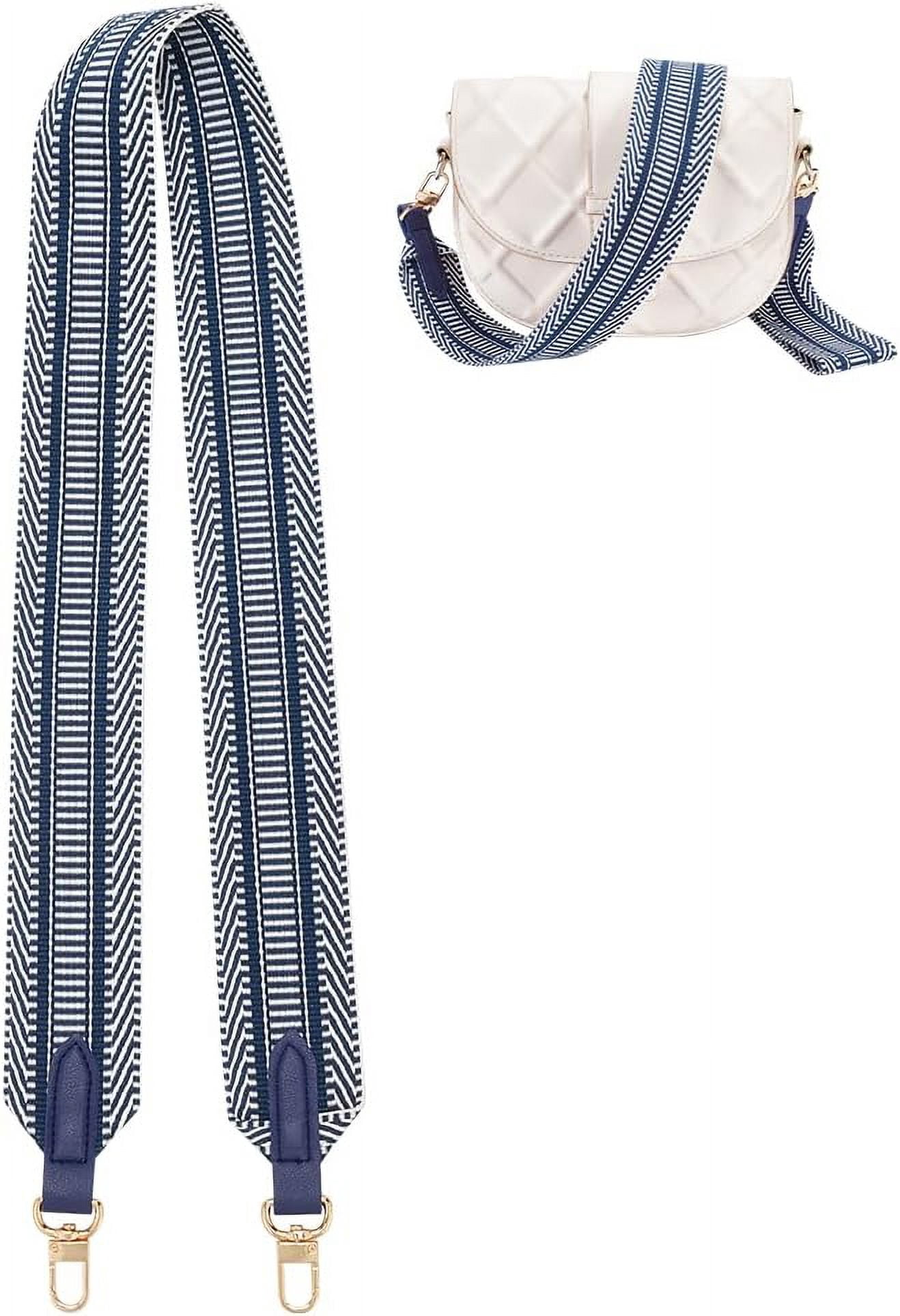 Sangle De Sac à Dos Large Femme – Réglable 75-125cm – Coton + Alliage (Marron+Blanc)