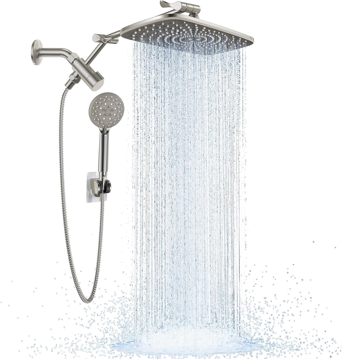 Culligan Wall-Mounted Shower Head – Chrome Finish, Anti-Clog Rubber Nozzles, 5 Spray Settings, Filtered 1.2 GPM, Includes WHR-140 Filter Cartridge
