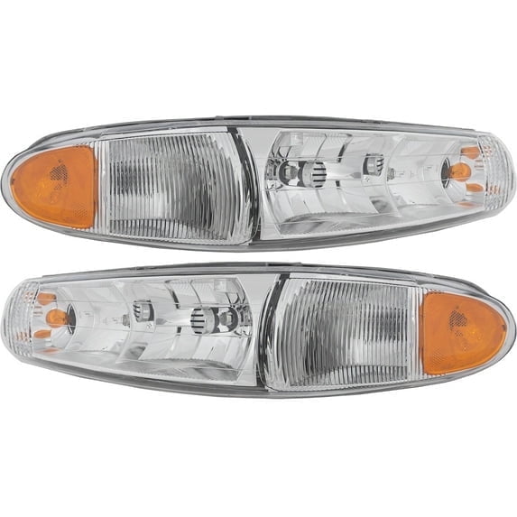 WEST DEKLE Automotive Driver and Passenger Side Headlight for Buick Century Custom Limited Special Edition 1997-2005 Halogen 19244638 19244639