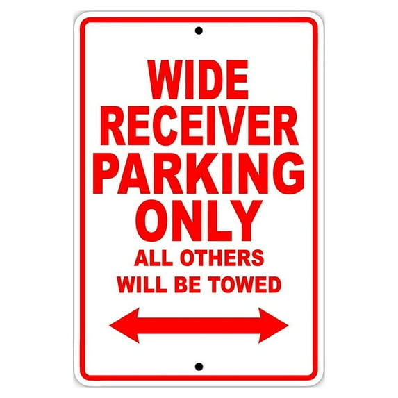 Wide Receiver Football Player Parking Only Gift Decor Garage Aluminum 12"x18" Sign