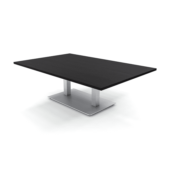 Wide Rectangle Shaped Coffee Table With Double Metal Base 45"x60"