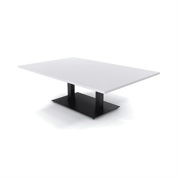 Wide Rectangle Shaped Coffee Table With Double Metal Base 45"x60"