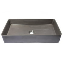 Wide Rectangular Concrete Vessel Sink - Charcoal