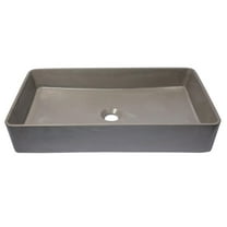 Wide Rectangular Concrete Vessel Sink - Dark Gray