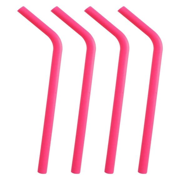 Wide Reusable Silicone Straw - 9’ long with curved bend for 20 30 32 oz tumblers , flexible and safe for smoothies! - Rose