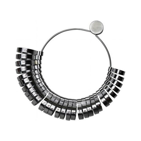 Wide Ring Sizer Gauge Set with Standard U.S. Sizes 1-15 Plus Half Sizes - MEAS-0086
