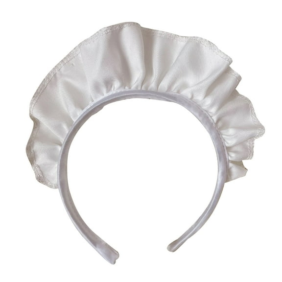 Wide Ruffle Headbands for Women Cosplay White Maid Headwear Punk Accessories