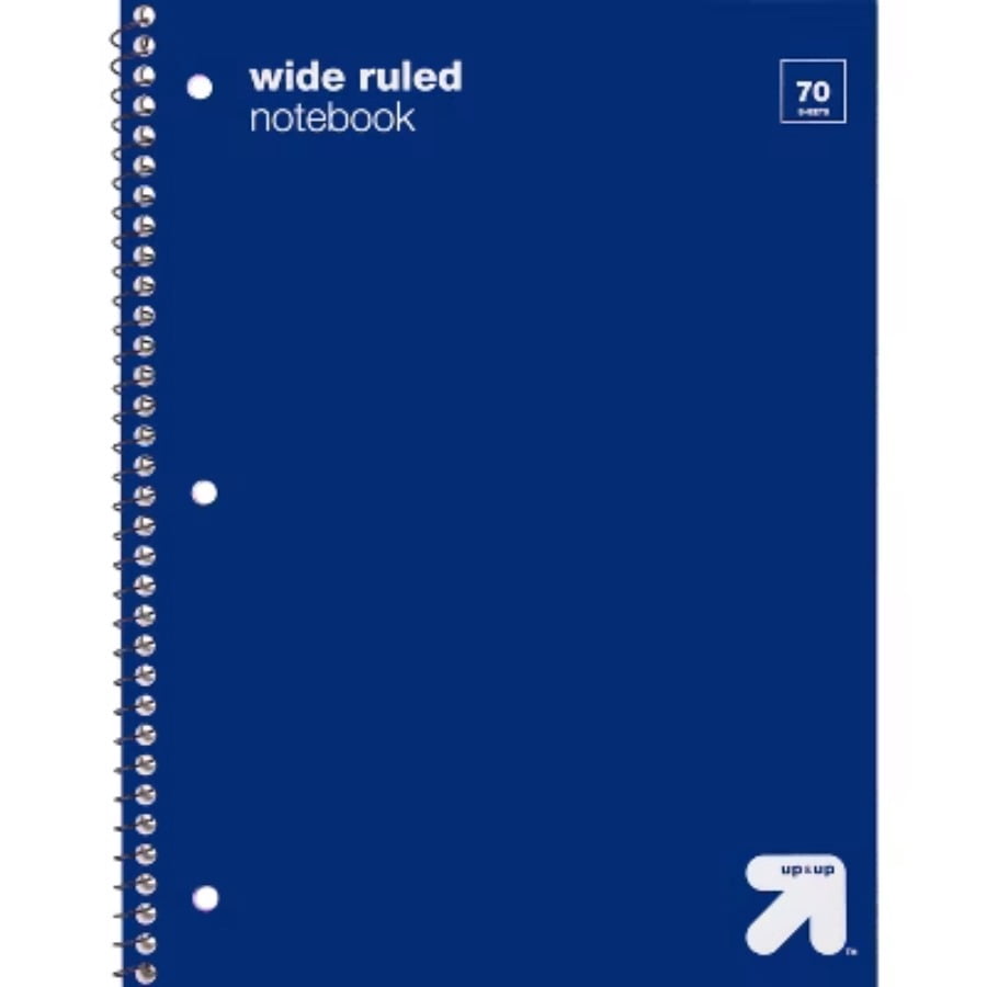 Subject Wide Ruled Blue Notebook Wide Ruled Blue 1 Subject Flexible Plastic Cover Spiral Notebook 3 Hole ...
