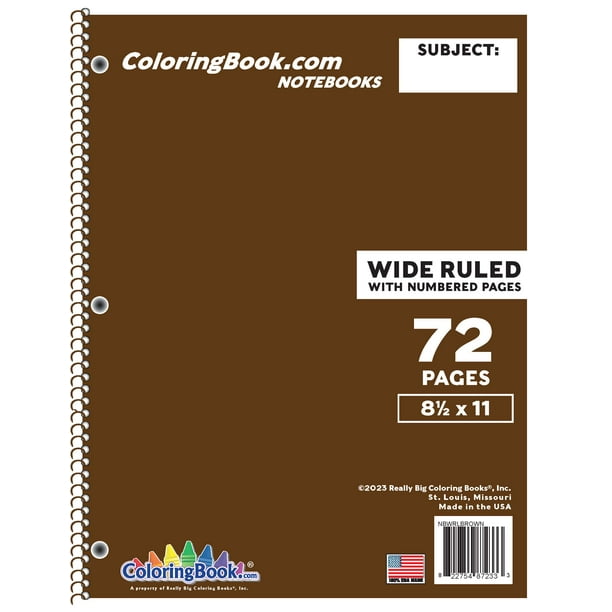 Wide Ruled Brown Notebook 72 Pages