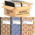 thumbnail image 1 of E-CLIPS USA Hard Cover Wide-Ruled Writing Paper Composition Notebooks with Geometric Design, 48-Pack, 1 of 6