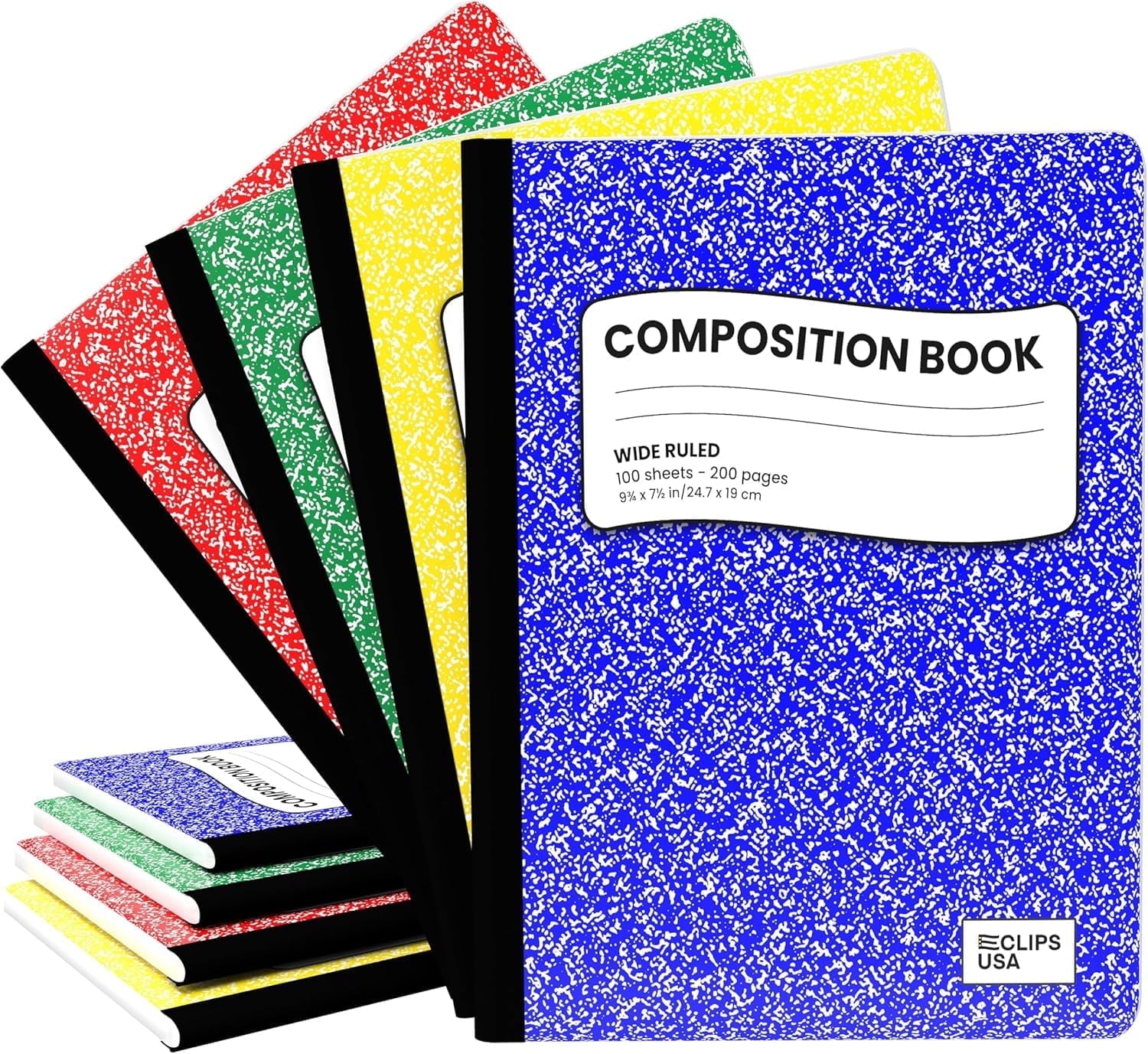 E-CLIPS USA Wide Ruled Notebooks and Hard Cover Composition Notebooks ...