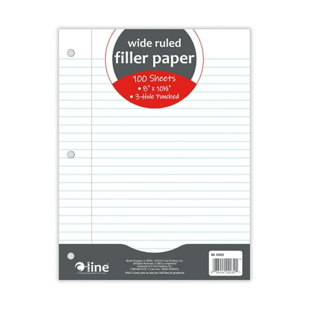 C-Line Filler Paper Wide Rule 10.5"X8"-100 Sheets