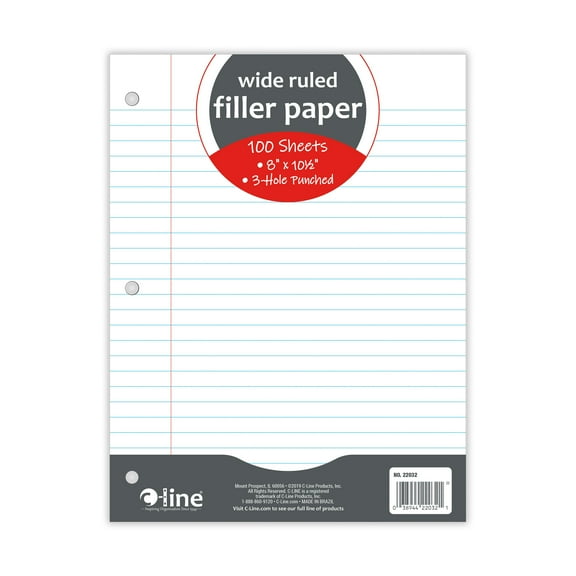 Wide Ruled Filler Paper by C-Line