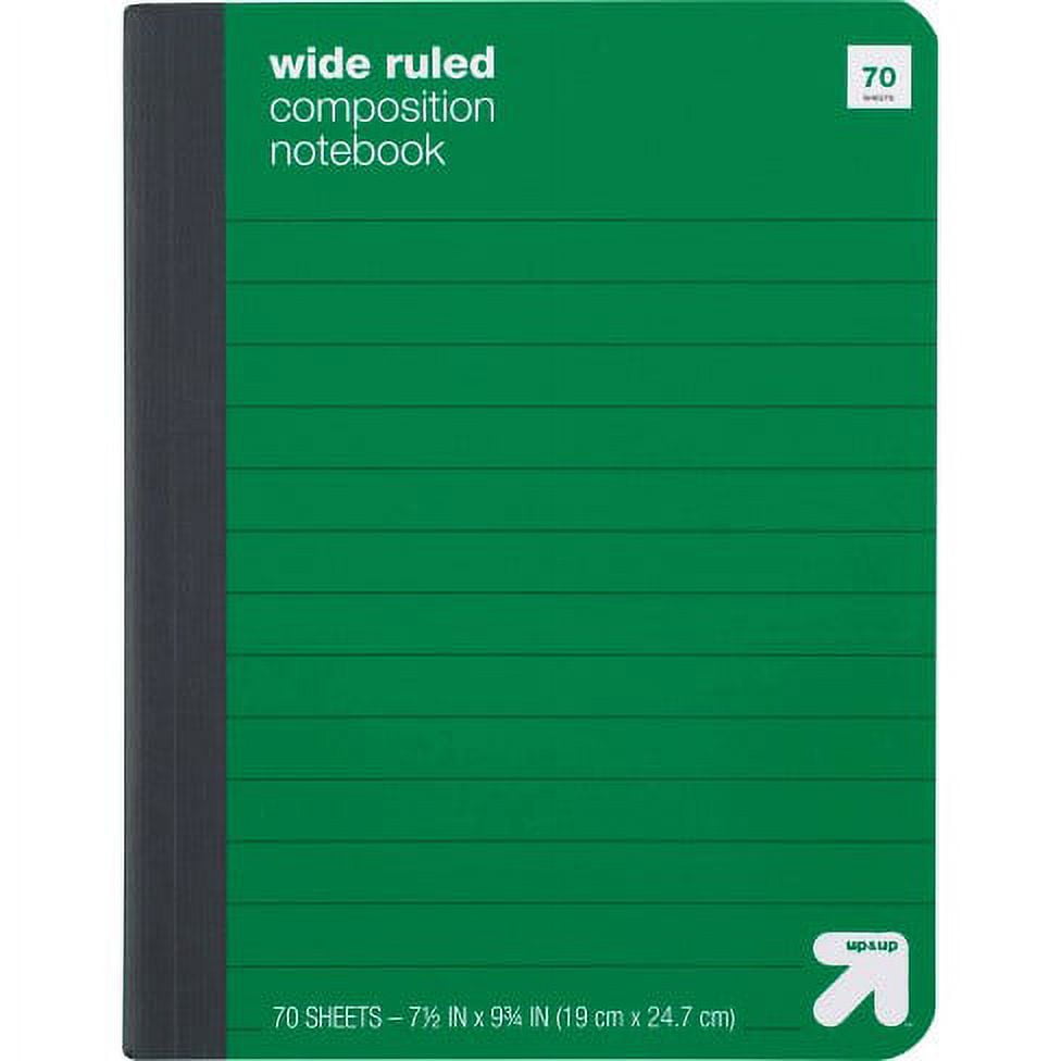 Wide Ruled Hard Cover Composition Notebook up & up