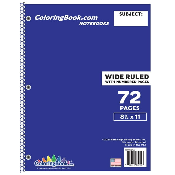 Wide Ruled Navy Blue Notebook 72 Pages