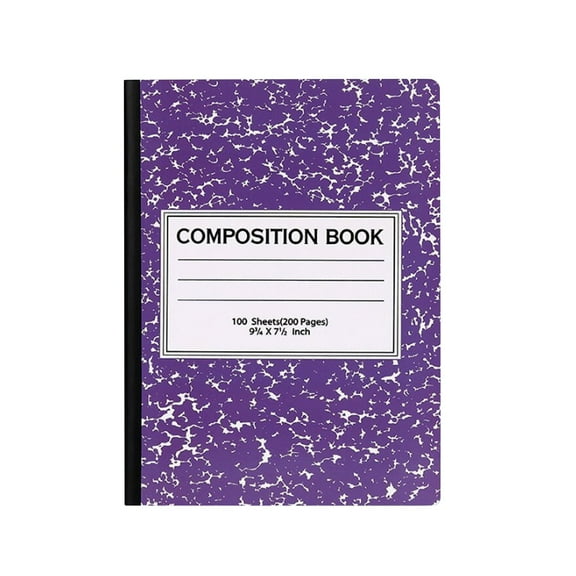 Wide Ruled Notebook Composition Book With Sewn Binding And Color Cover, Includes One Snowflake Print Notebook
