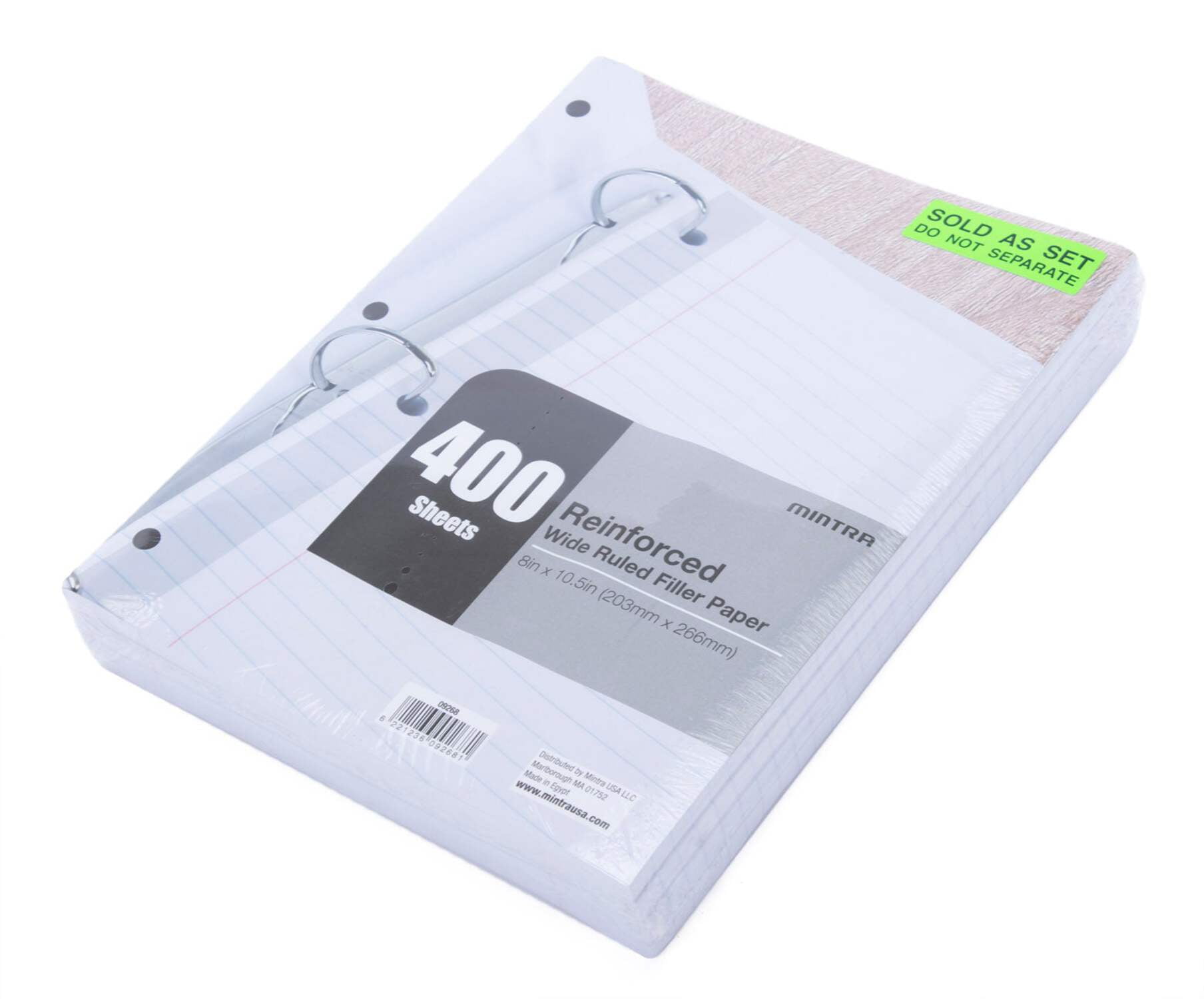 Reinforced Filler Paper (4 Pack) - Wide Ruled - 3hole punched and reinforced for ring binders