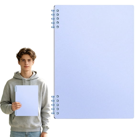 Wide Ruled Spiral Notebook,10 x7.1 Inch Light Blue Coil Bound Notebooks,Sturdy Hardcover B5 Lined Spiral Journal,Durable Memo Books for Work Journaling,Note Writing,Daily Office Supplies