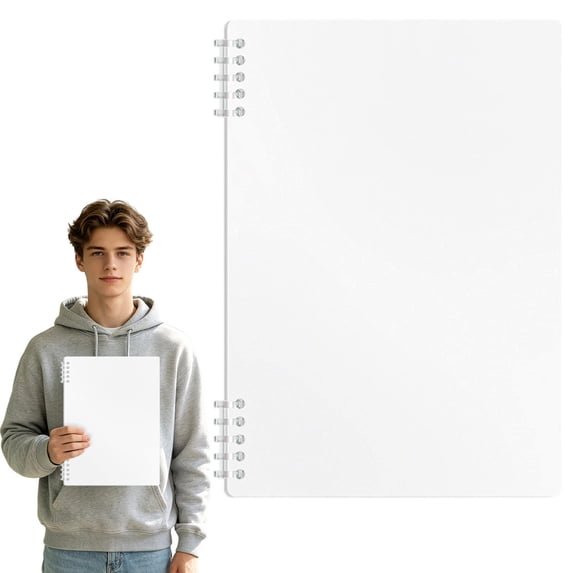 Wide Ruled Spiral Notebook,10 x7.1 Inch White Coil Bound Notebooks,Sturdy Hardcover B5 Lined Spiral Journal,Durable Memo Books for Work Journaling,Notes Writing,Daily Office Supplies