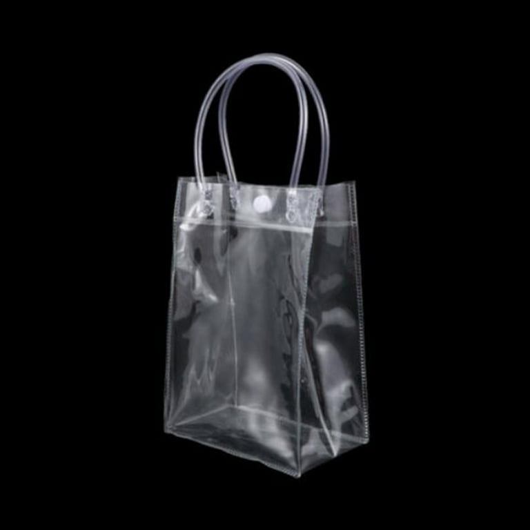 Wiueurtly Clear Tote Bag In Store Clear Shopping Bag Storage For Tote Bag Reusable Grocery Bags Clear Tote Bag PVC Transparent Shopping Handbag