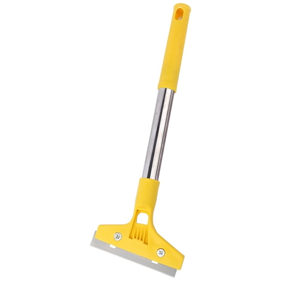 Wide Scraper With Long Handle, Glass Tile Adhesive Remover And Window Cleaning Tool, Extended Reacher Scraper For Floor Shower And Wallpaper Removal, Yellow 30x10cm (Multicolor, 30*10CM)
