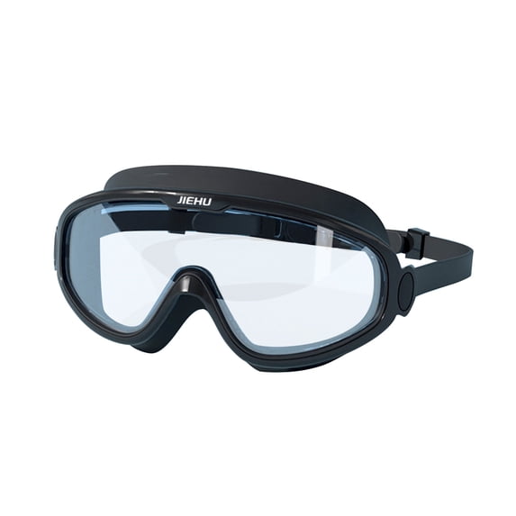 Hodwiequ Wide-Screen Swim Goggles, Extra-Large Frame - Panoramic Wide-Frame Swim Goggles - Anti-Fog, Waterproof, High Definition Black