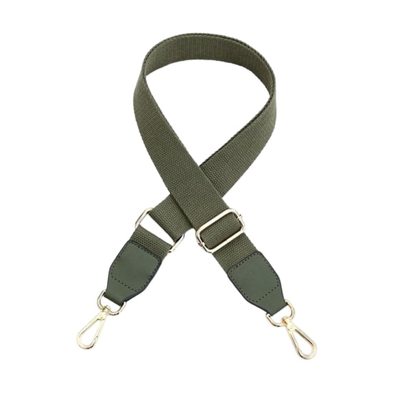 Wide Shoulder Strap with Metal Swivel Hooks Handle for Handbag Canvas Bag green