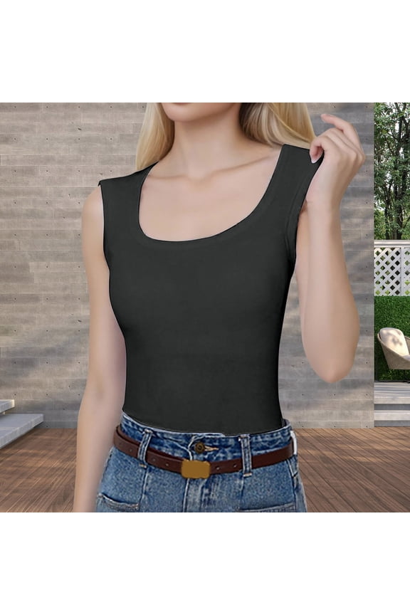 Wide Shouldered I Shaped Vest For Women Undershirt With Auxiliary Thread Sleeveless Top With Suspender (without Chest Pad) Sports Bra Top Pack Spaghetti Strap Crop Top plus Size Junior plus Tops 2x