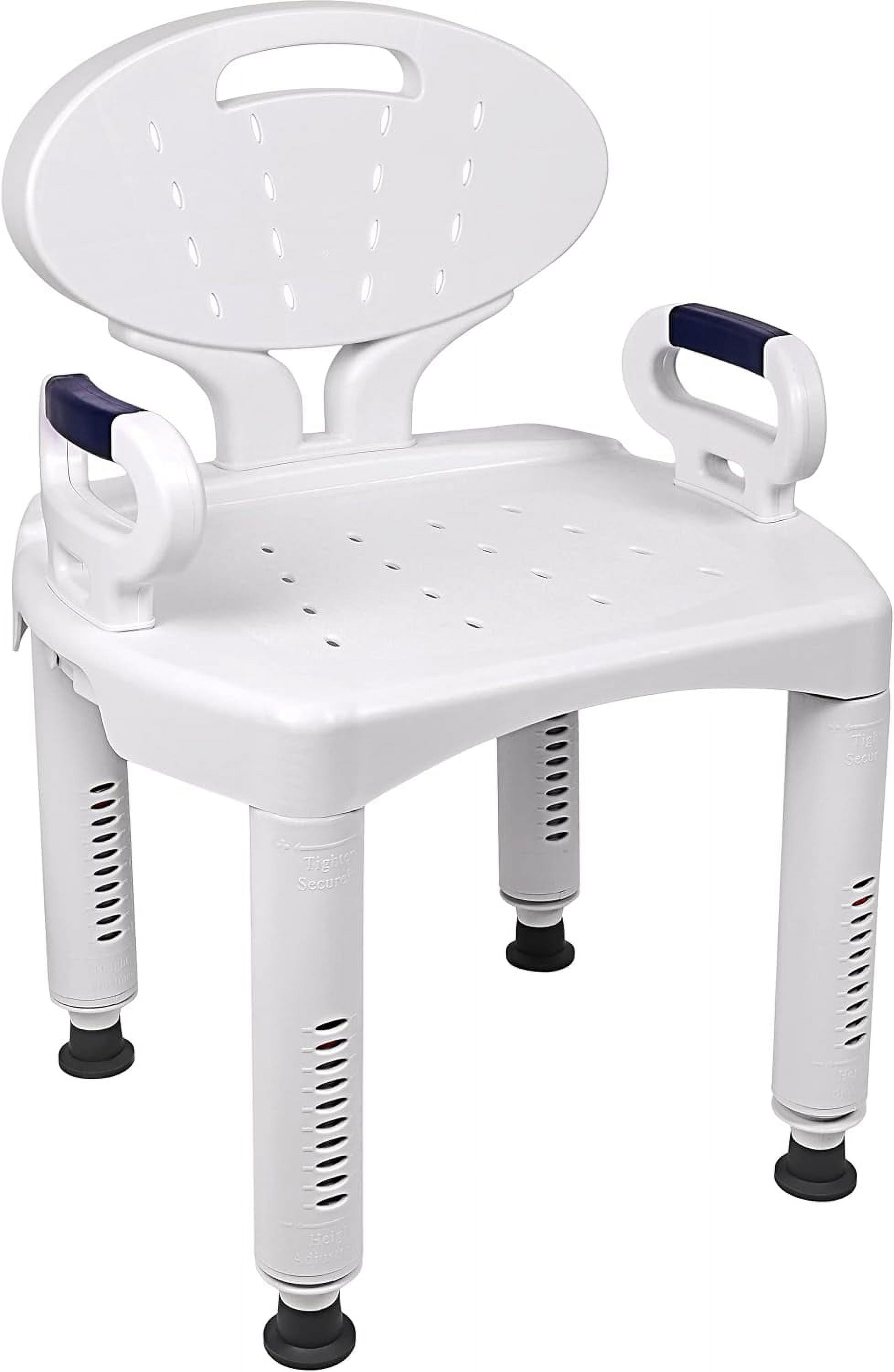 Wide Shower Chair Bathtub Seat with Armrests and Back, Supports up to ...