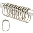 thumbnail image 1 of 2 Lb. Depot Shower Curtain Ring - Set of 12 Easy Glide Rollers with Oil Rubbed Bronze Finish - Stainless Steel Shower Hooks for Straight and Curved Rods - Decorative and Durable for Any Bathroom, 1 of 7
