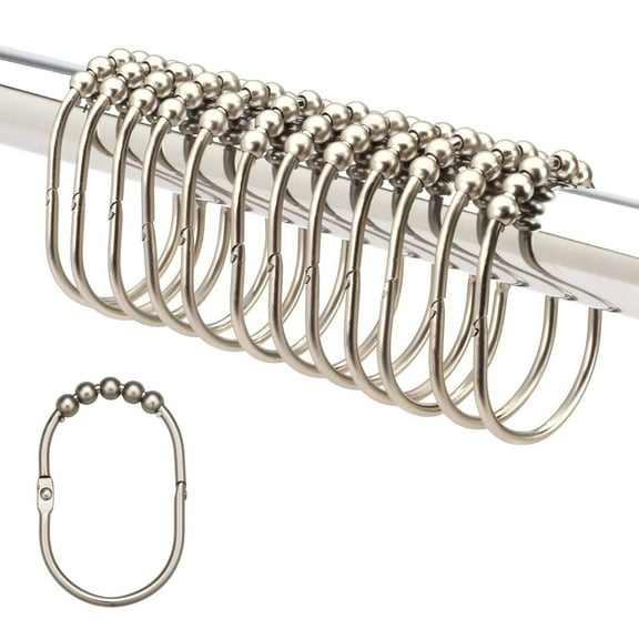 2 Lb. Depot Shower Curtain Ring - Set of 12 Easy Glide Rollers with Oil Rubbed Bronze Finish - Stainless Steel Shower Hooks for Straight and Curved Rods - Decorative and Durable for Any Bathroom