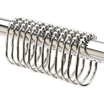 2 Lb. Depot Shower Curtain Ring - Set of 12 Easy Glide Rollers with Polished Chrome Finish - Stainless Steel Shower Hooks for Straight and Curved Rods - Decorative and Durable for Any Bathroom