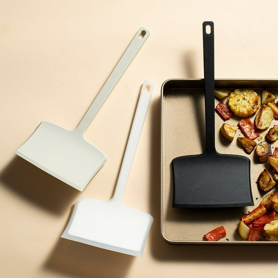 Wide-Sided Frying Spatula - Durable Stainless Steel Kitchen Turner, Non-Stick Heat-Resistant Cooking Tool, Perfect for Pancakes & Holiday Meal Prep, Ergonomic Handle Food Flipper, Black