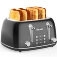 thumbnail image 1 of NICWIN 4 Slice Toaster, Extra Wide Slots Bread Toaster, Toast Shade Selector, Defrost & Reheat Functions for Kitchen Apartment Essentials, Black, 1 of 9