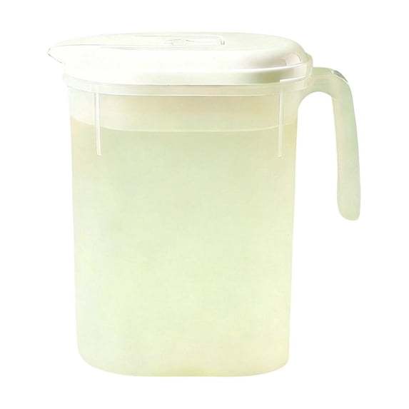 Wide Spout Oval Plastic Beverage Pitcher Freezer Dishwasher Safe Stackable Fridge Door Water Jug With Lid