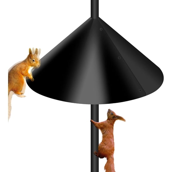 Wide Squirrel Baffle for Bird Feeder Pole, Outdoor Pole Mount Stopper & Guard,Squirrel Proof Cone (1 Pack, Black)