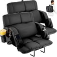 thumbnail image 1 of Wide Stadium Seats with Back Support for Bleachers, 2 Pack Bleacher Seat with 5" Thick Comfy Padded Cushion, 6 Adjustable Angle, Cup Holder and Shoulder Strap, Portable Stadium Chair for Sport Events, 1 of 9