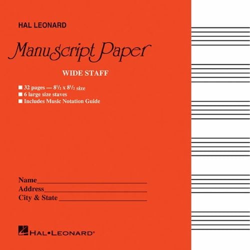 Pre-Owned Wide Staff Manuscript Paper Red Cover Music Notebook with Large Staves and Music Notation Guide Hal Leonard Music Composition Book for Students and Pr (Paperback) 0634096362 9780634096365