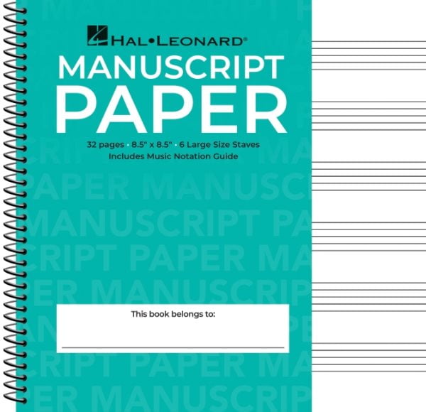 HAL LEONARD Wide Staff Wirebound Manuscript Paper (Aqua Cover)