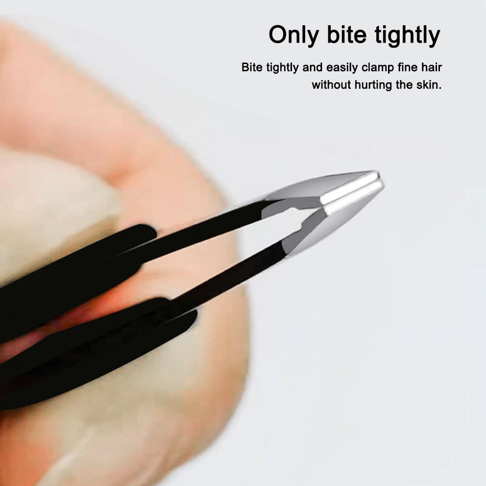 Wide Stainless Steel Slant Tip Tweezers, 2Pcs Non Slip Grip Slant