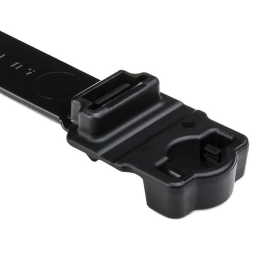 Wide Strap Cble Tie w/8mm Stud Mnt 15.7in L .5in Wide PA66HIRHSUV Blck (300EA)