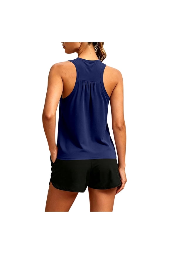 Wide Strap Tank Tops for Women Spaghetti Strap Basic Layering Tank Tops for Women Summer 2026 Outfits Blue L