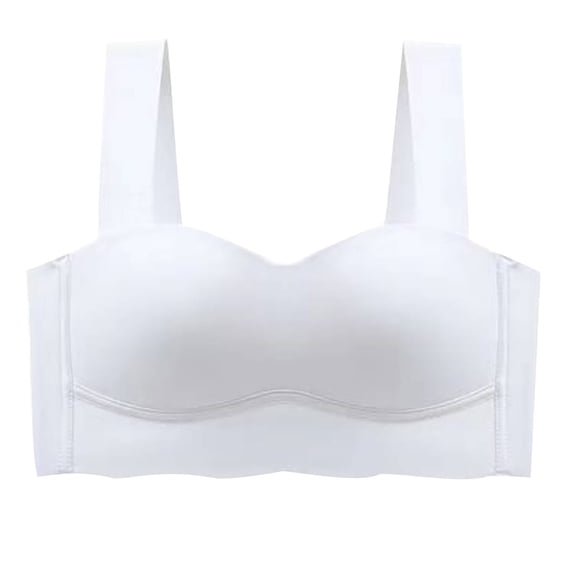 Wide Strap Wireless Bra for Women, Padded Seamless Tank Style Comfort Bralette for Everyday Support Wear