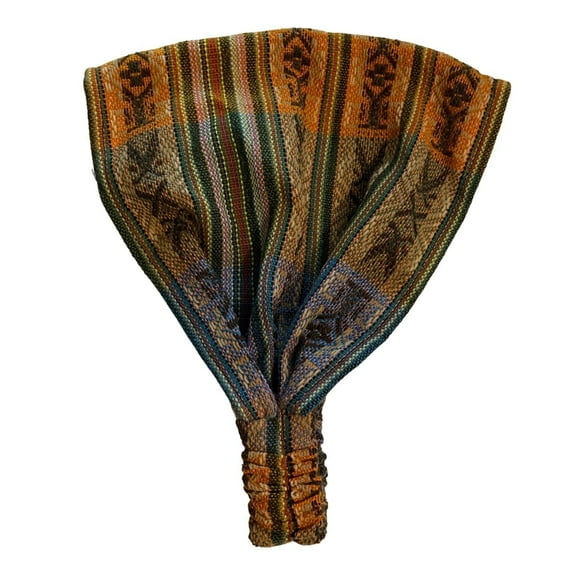 Wide Stretchy Hippie Headband - Orange Earthy