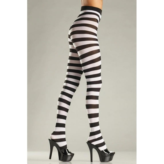 Wide Stripes Opaque Panty Hose